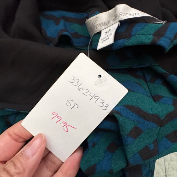 Lovers + Friends My Way Teal Green Print Jumpsuit Size SP NWT - Picture 10 of 11